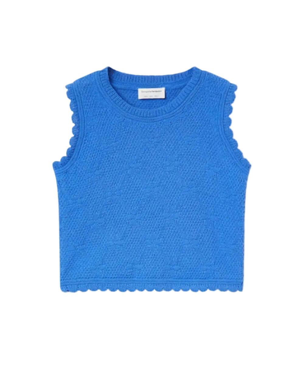 Top brodé chainette bleu de Compañía Fantástica