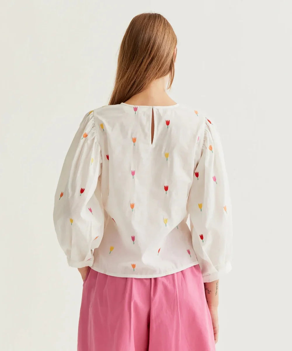 Top coton imprimé Multi Tulip de Compañía Fantástica
