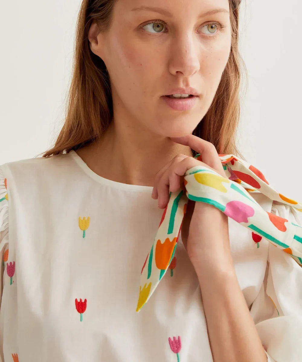 Top coton imprimé Multi Tulip de Compañía Fantástica