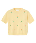 Top en maille jaune fleuri de Compañía Fantástica
