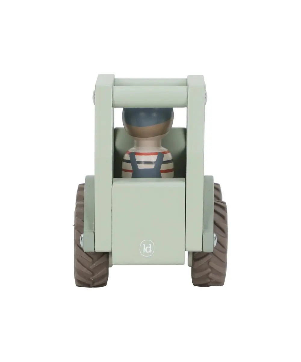Tracteur en bois - Vert Little Dutch détail produit sur fond blanc