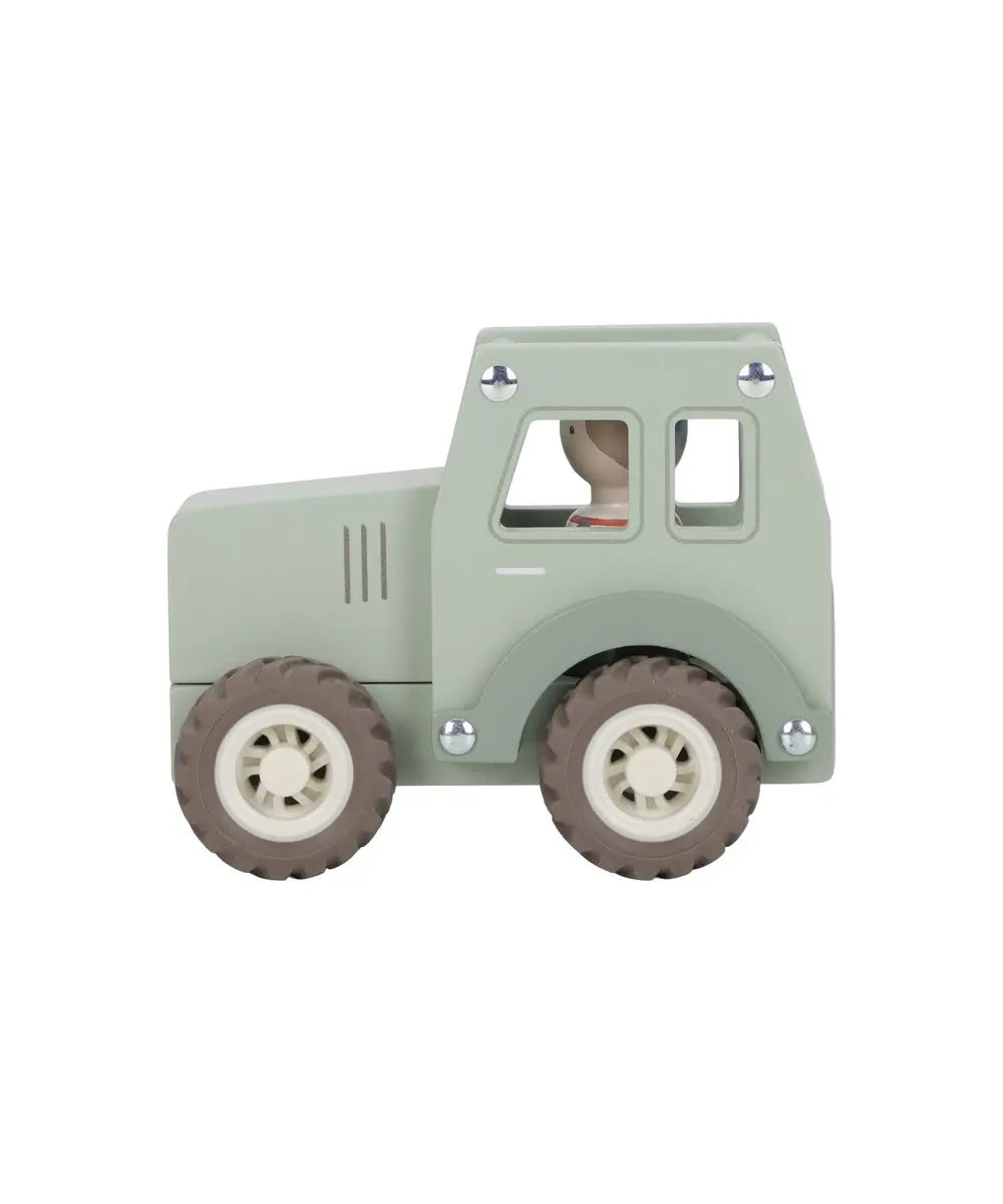 Tracteur en bois - Vert Little Dutch détail produit sur fond blanc