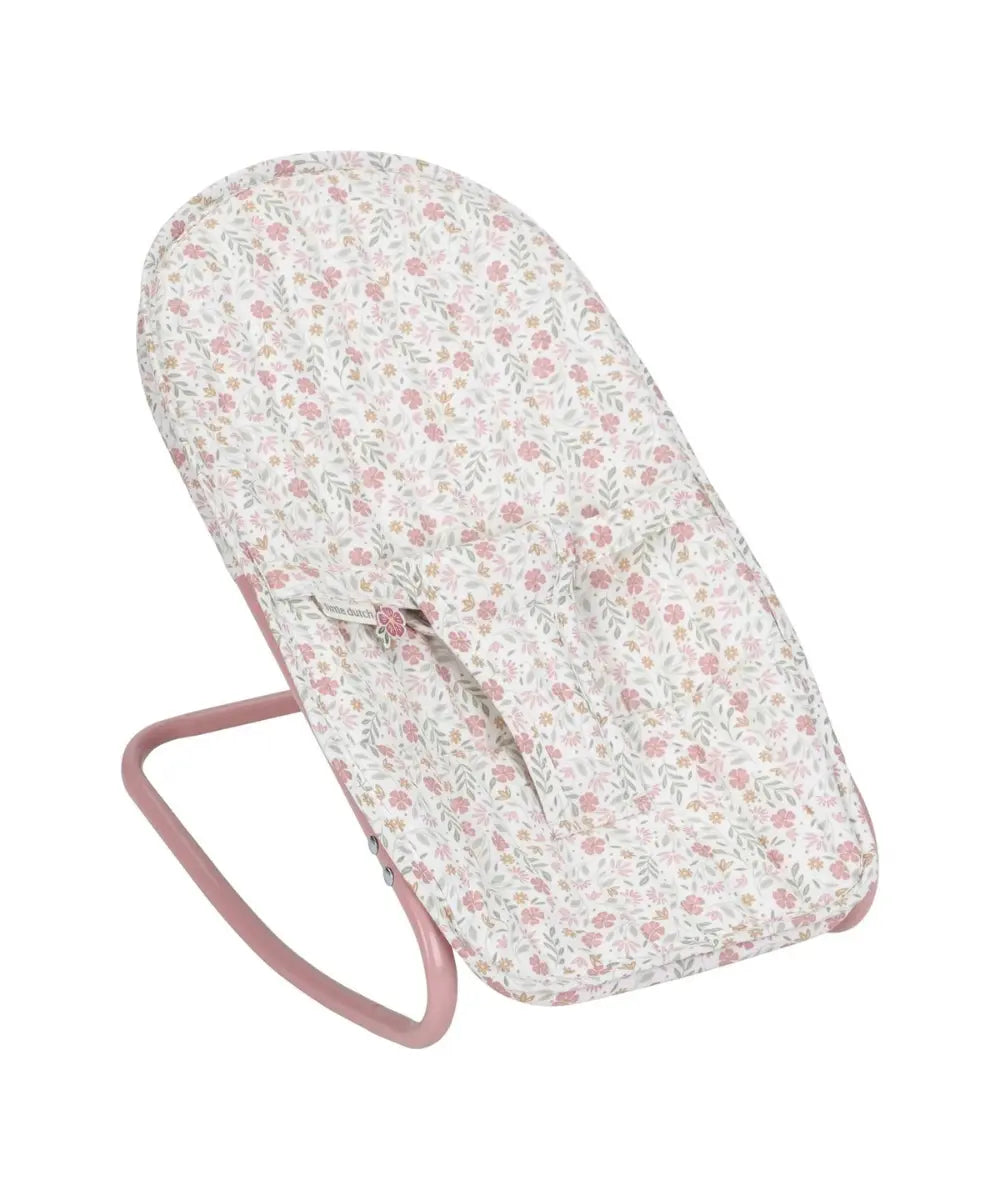 Transat pour poupee en metal et tissu motif fleuri soft flowers little dutch.