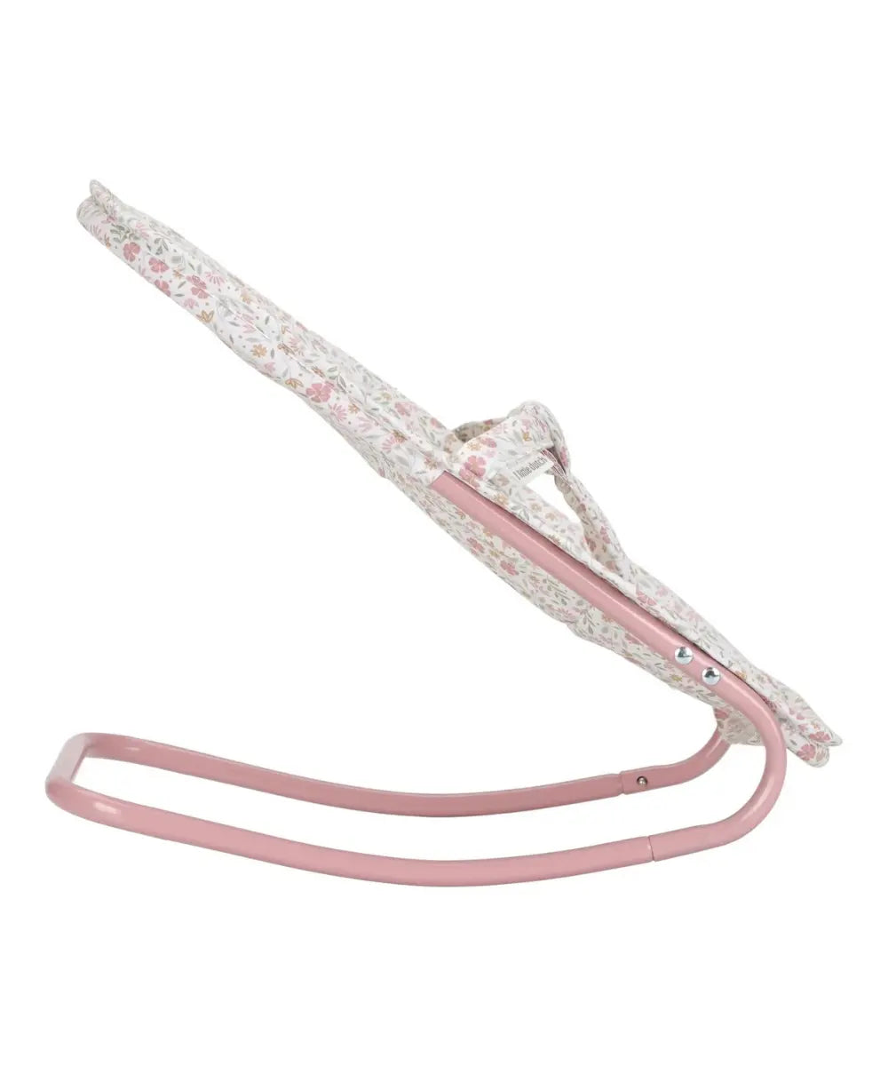 Transat pour poupee en metal et tissu motif fleuri soft flowers little dutch.