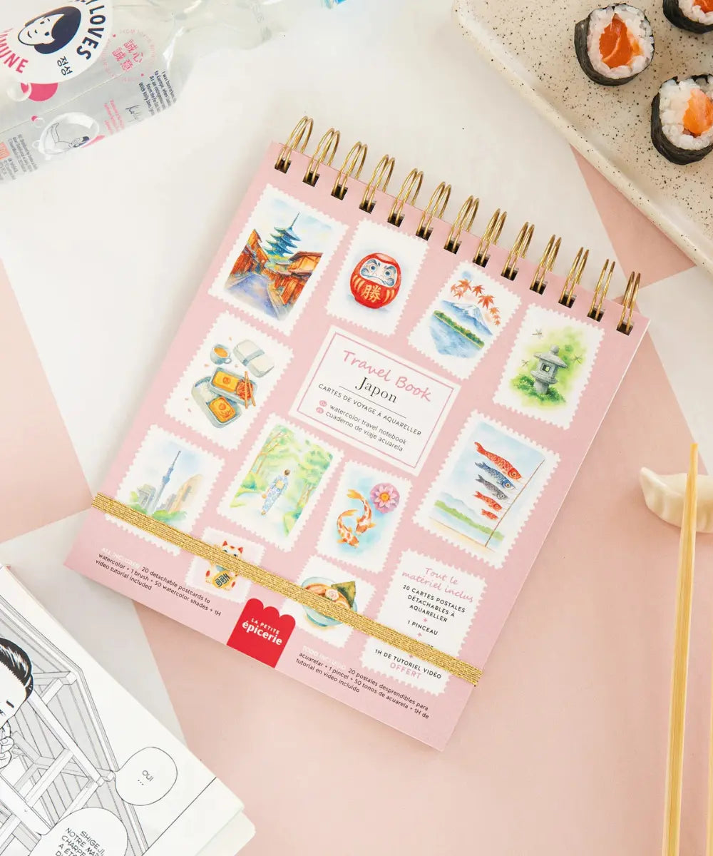 Carnet d'aquarelle Travel Book sur le thème du Japon de la marque La Petite Epicerie
