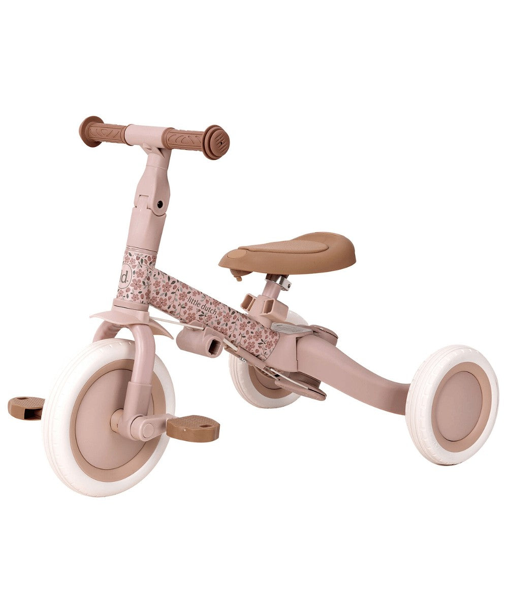 Tricycle 4-en-1 Fairy Floral Rose de la marque pour enfants, Little Dutch