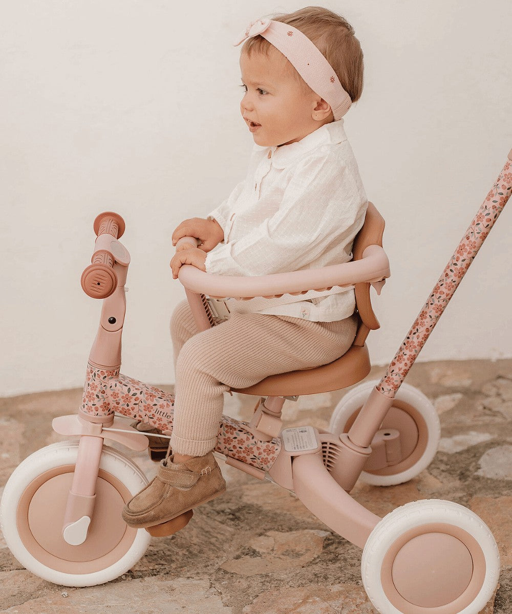 Tricycle 4-en-1 Fairy Floral Rose de la marque pour enfants, Little Dutch