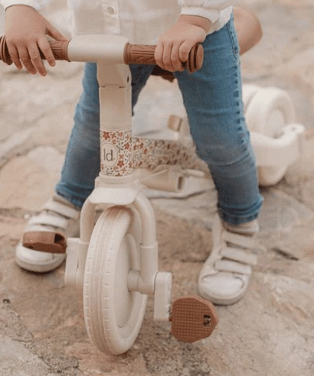Tricycle 4-en-1 Sunny Floral Blanc de la marque pour enfants Little Dutch