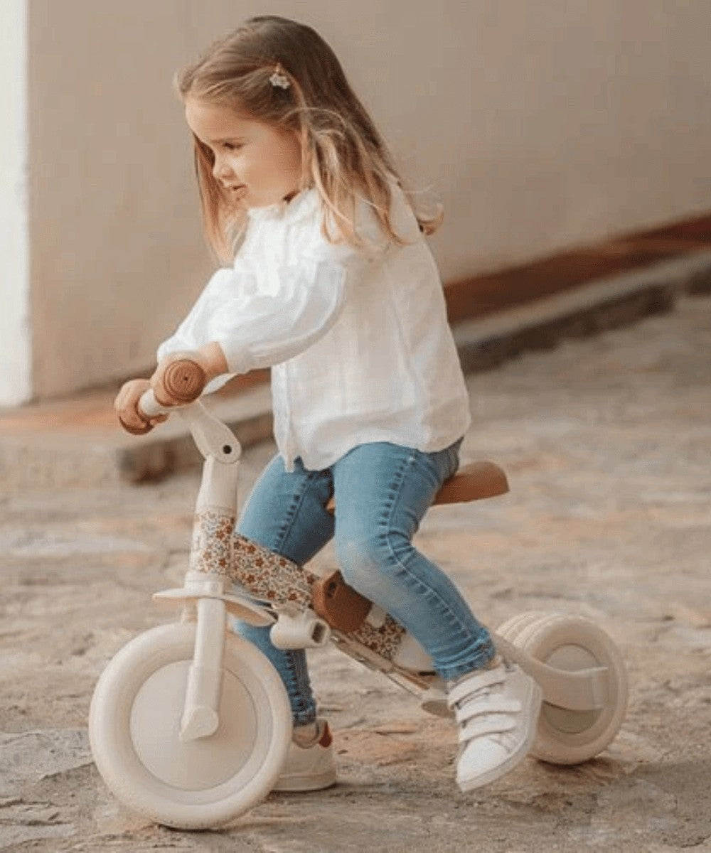 Tricycle 4-en-1 Sunny Floral Blanc de la marque pour enfants Little Dutch