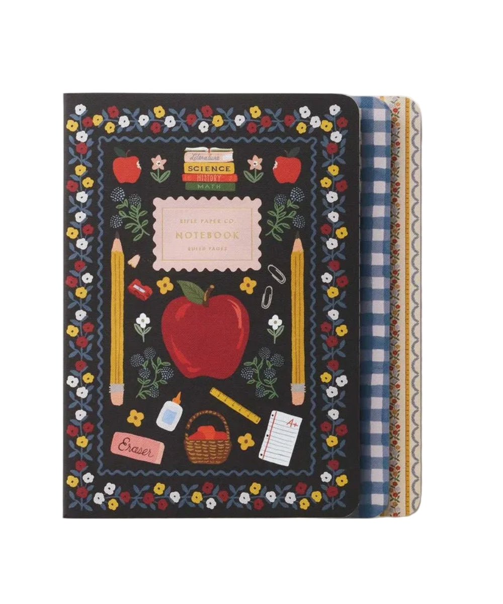 Trio de carnets cousus Schoolhouse de Rifle Paper Co.