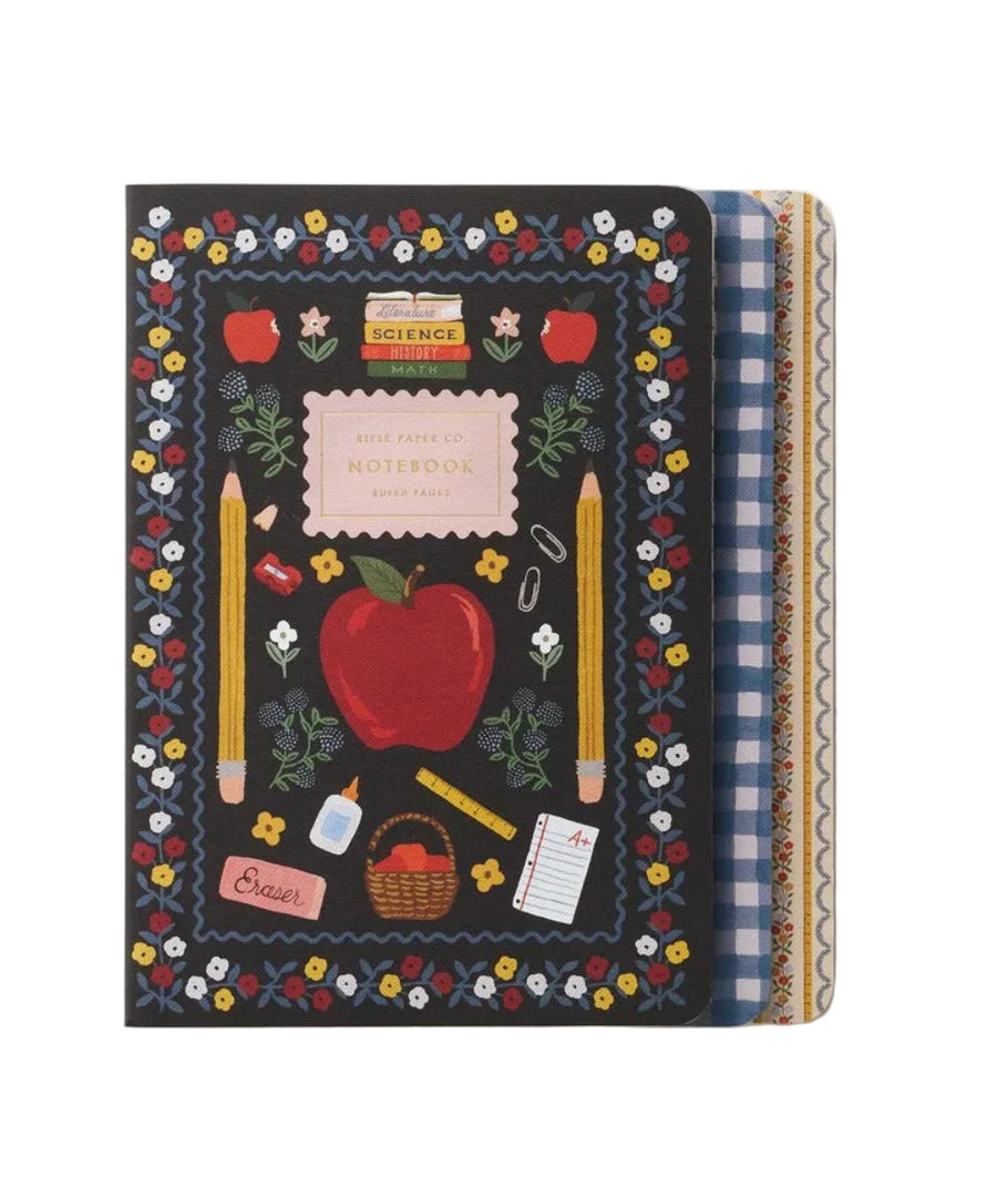 Trio de carnets cousus Schoolhouse de Rifle Paper Co.