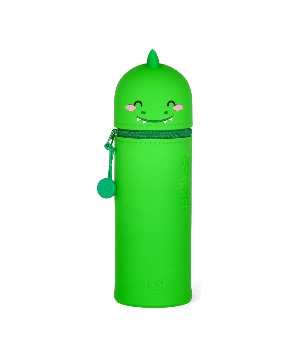 Trousse 2 en 1 en Silicone Dino « Roooarr » de Legami sur fond clair