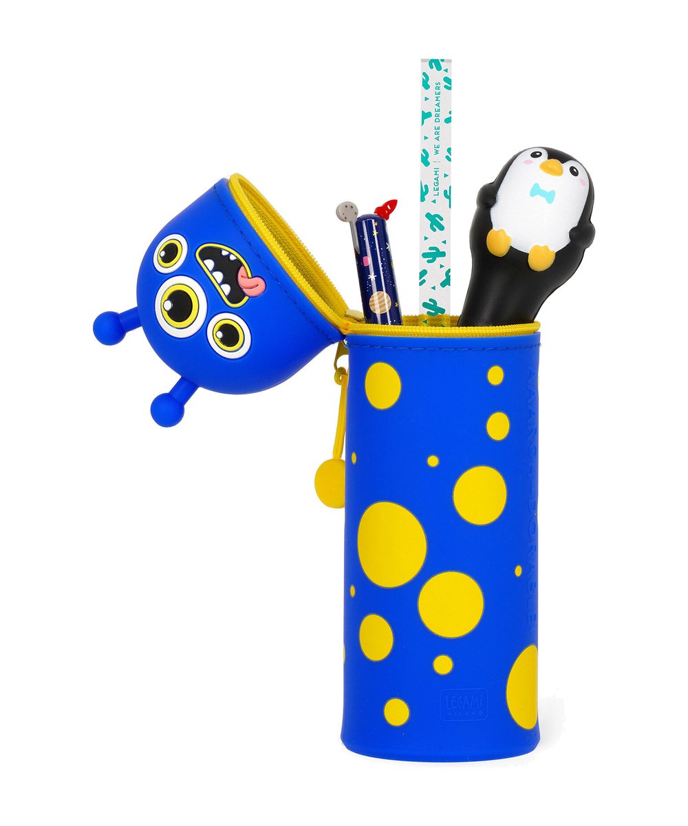 Vue détaillée de Trousse 2 en 1 en Silicone Monster « Aaargh-dorable! » de Legami sur fond clair