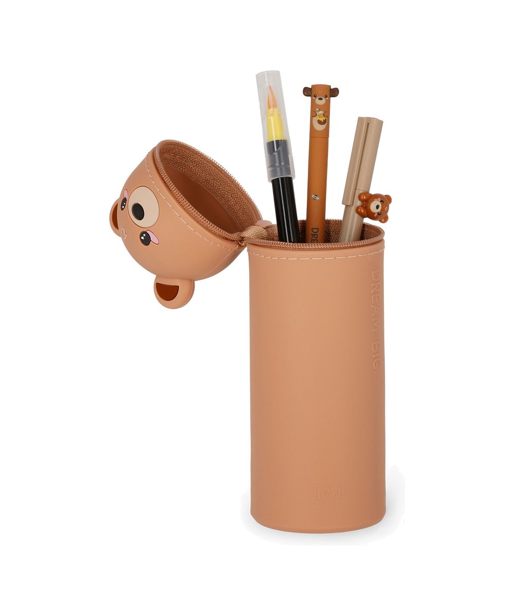 Vue produit de Trousse 2 en 1 en Silicone Teddy Bear « Dream Big » de Legami sur fond clair