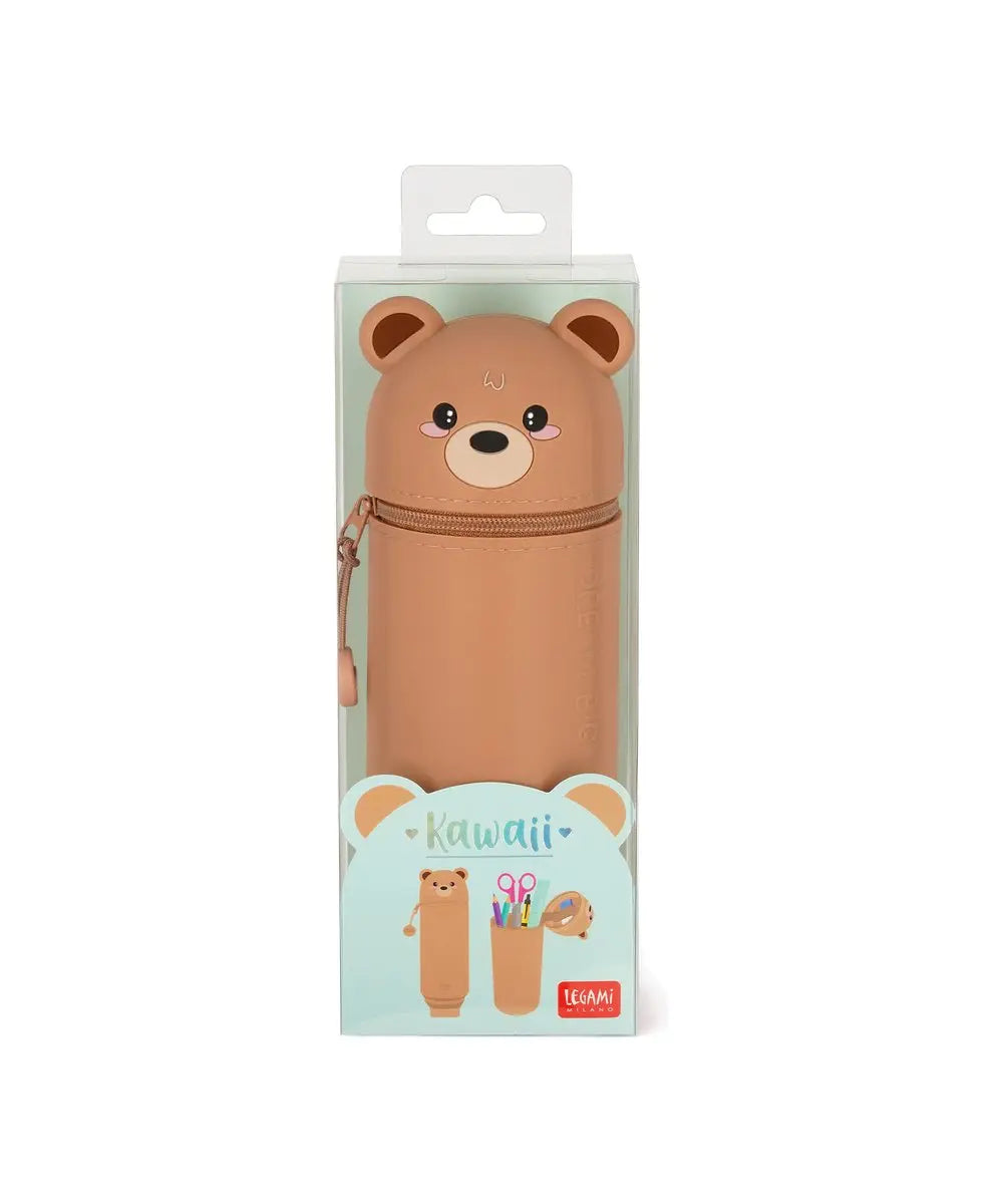Vue produit de Trousse 2 en 1 en Silicone Teddy Bear « Dream Big » de Legami sur fond clair