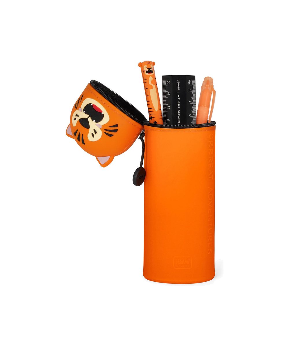 Vue produit de Trousse 2 en 1 en Silicone Tiger « Grrreat Adventures » de Legami sur fond clair