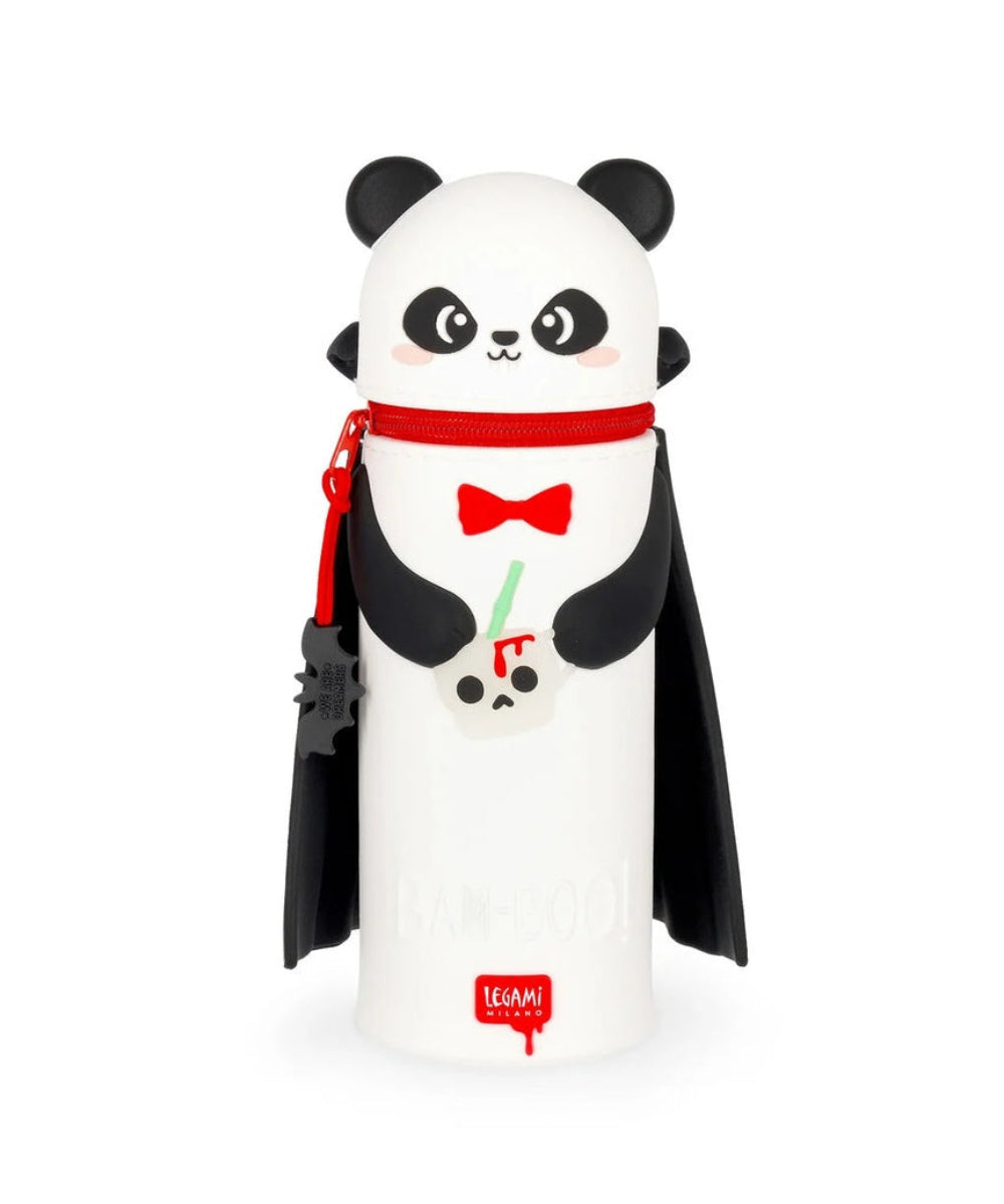 Trousse 2 en 1 en silicone retractable panda déguisé pour halloween bam boo de la marque Legami.