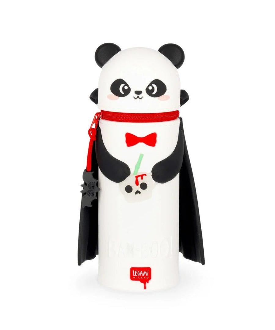 Trousse 2 en 1 en silicone retractable panda déguisé pour halloween bam boo de la marque Legami.