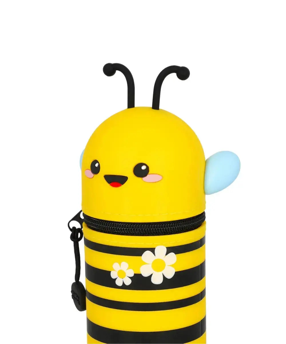 Photo zoomée sur la tête Abeille de la trousse Legami