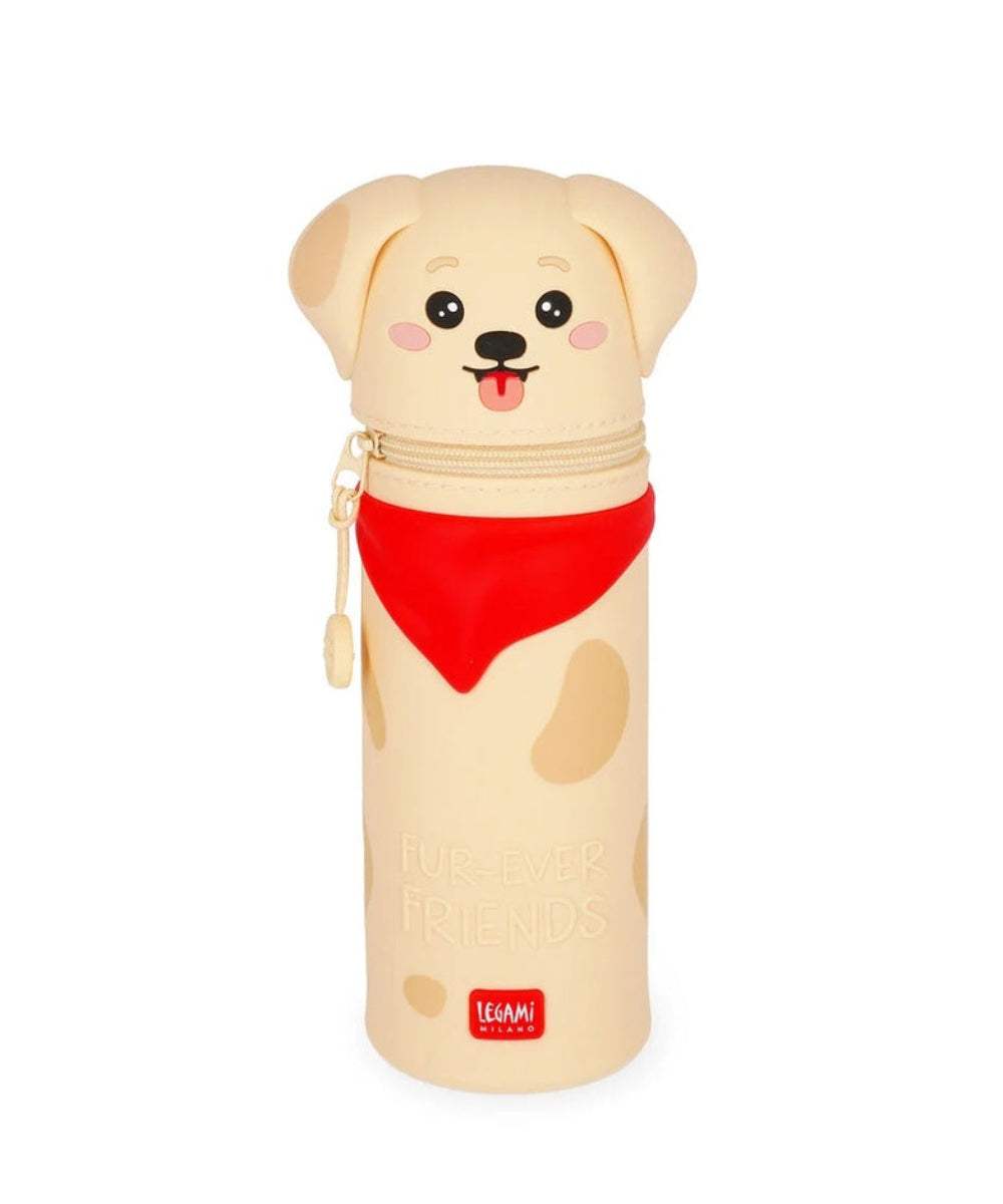 Trousse en Silicone Souple 2-en-1 - Kawaii Chien Golden de la marque Legami