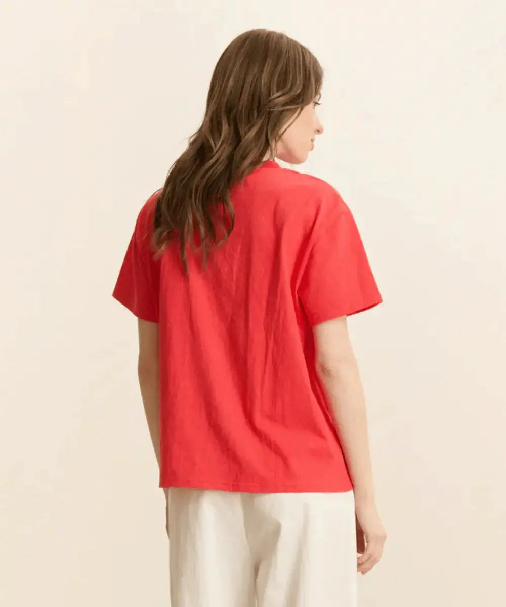 Vue du dos du t-shirt Bel été rouge de la marque Garance