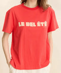 Tee-shirt manches courtes femme coloris rouge vif collection Bel Été Garance Paris.