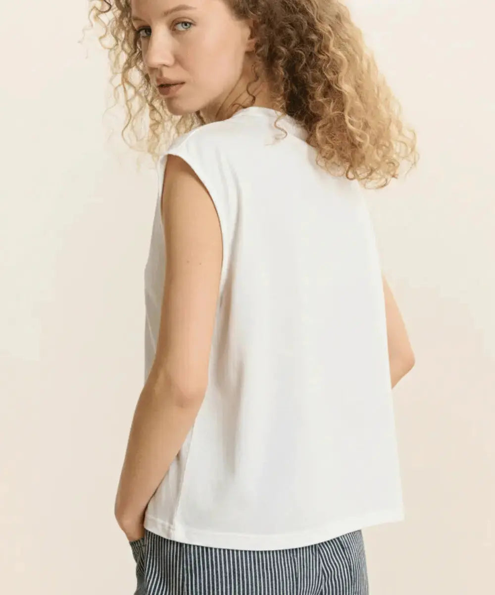 Dos du t-shirt en coton blanc de la marque Garance Paris