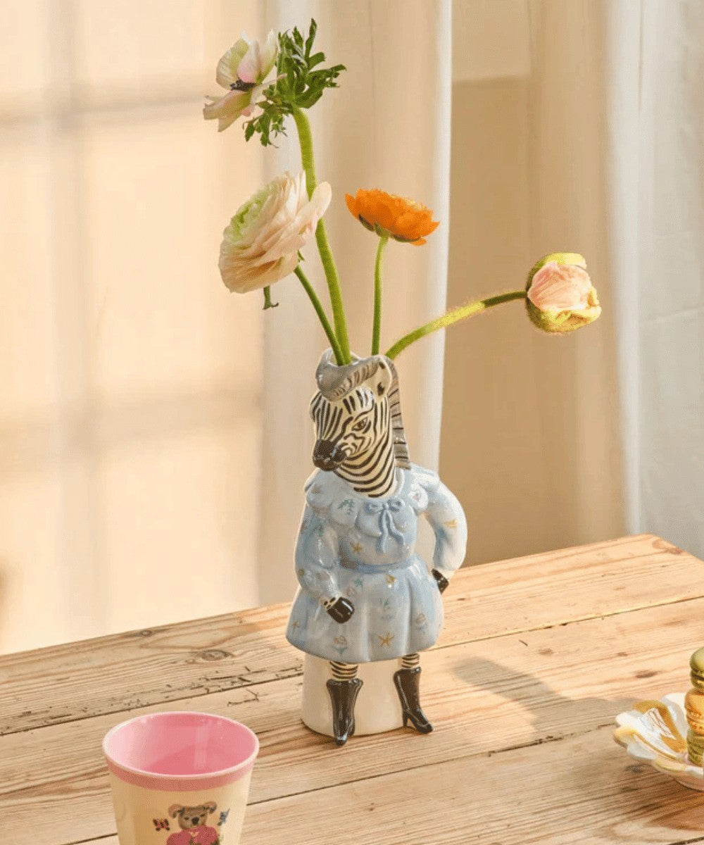 Vase en céramique Zèbre de la marque danoise Rice