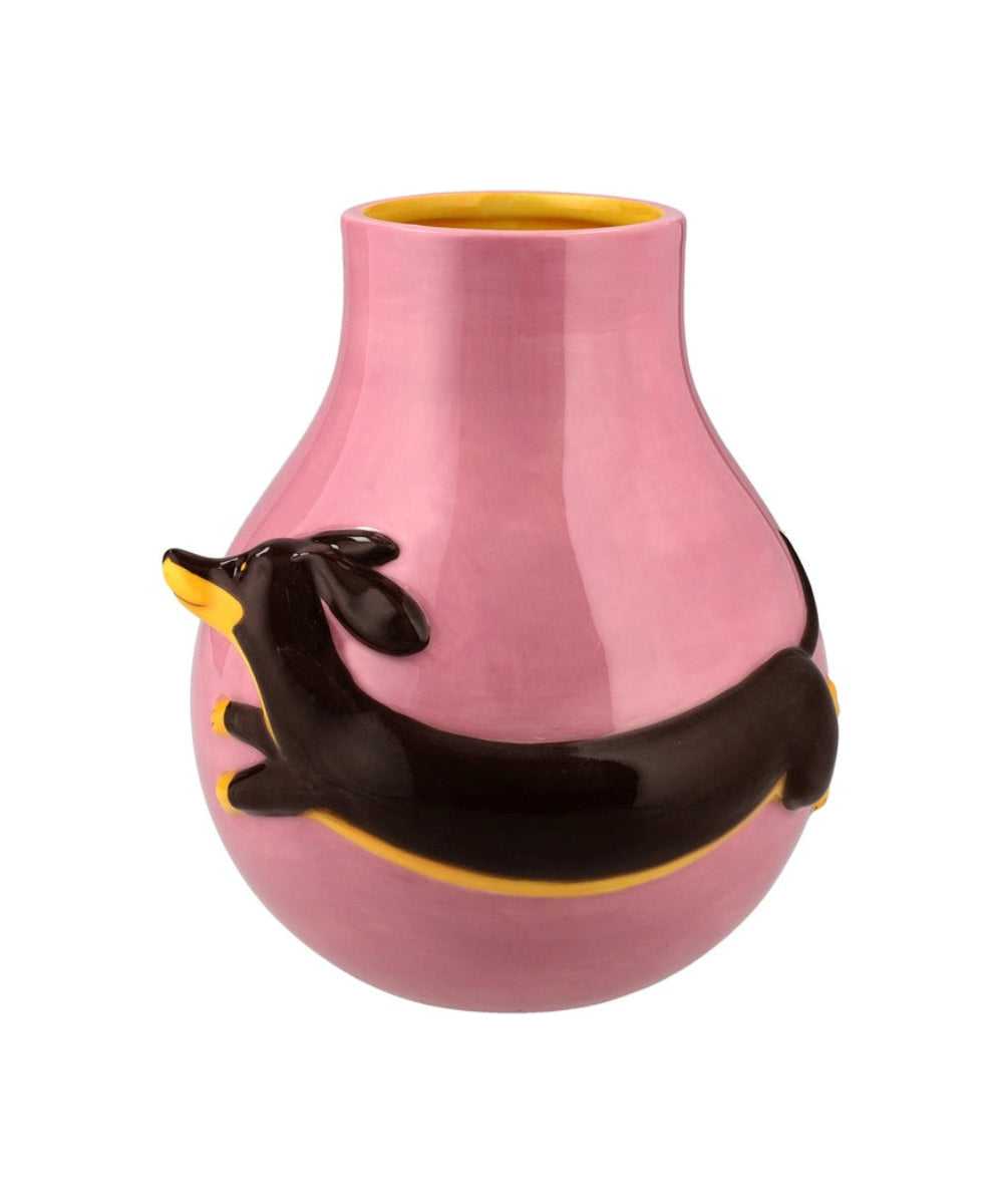 Vase Teckel rose de la marque de décoration Gift Company