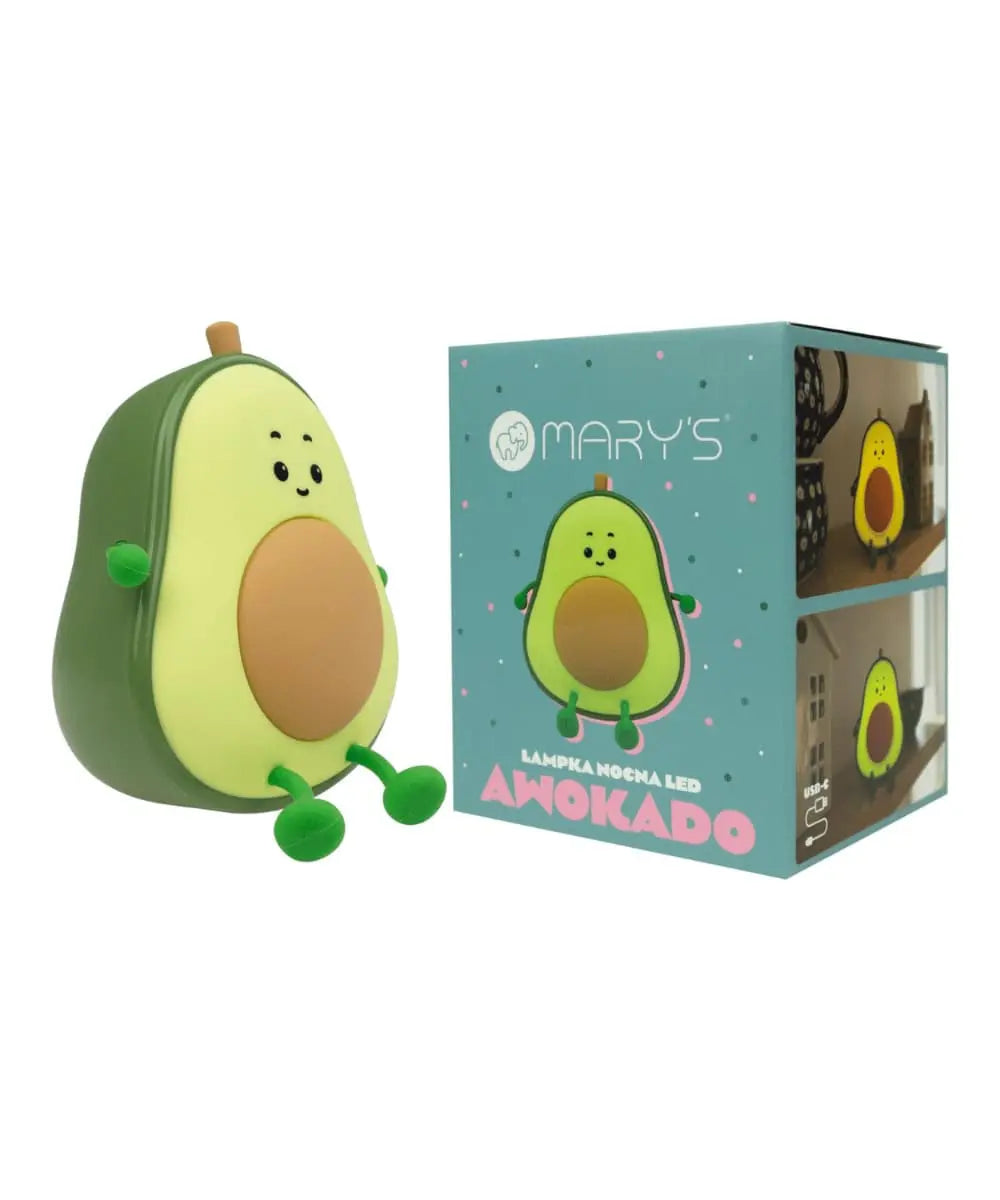 Veilleuse avocat en silicone souple et packaging