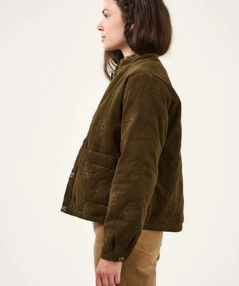 Veste Georgina velours Kaki