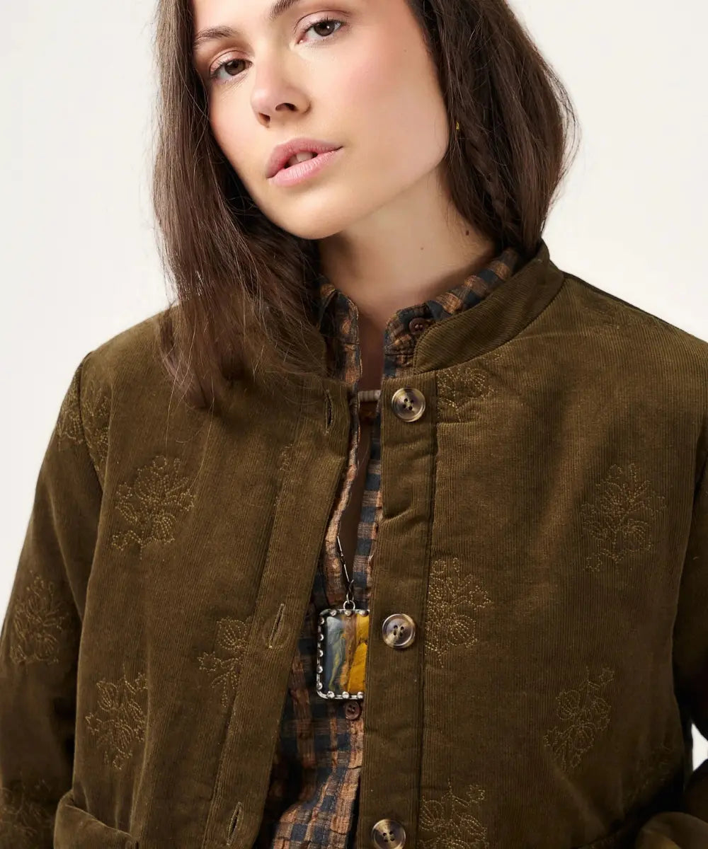 Veste Georgina velours Kaki