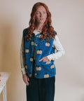 Veste Sans Manches Moumoute Moutons Bleu
